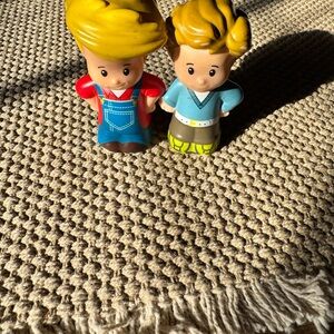 Vintage 2-  Fisher-Price Little People Pair Eddie farmer boy(2012) and dad